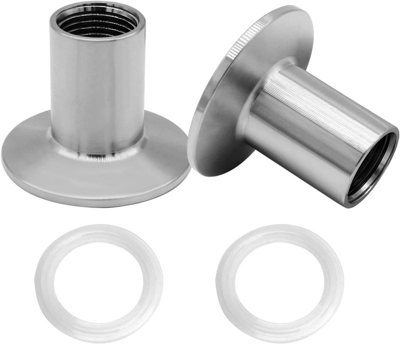 Fitvell Stainless Steel Sanitary Pipe Fitting 3/4" NPT Female Thread to 1.5" Tri Clamp 50.5mm Ferrule OD Sanitary Home Brew Adapter Connector (pack of 2) - Image 1